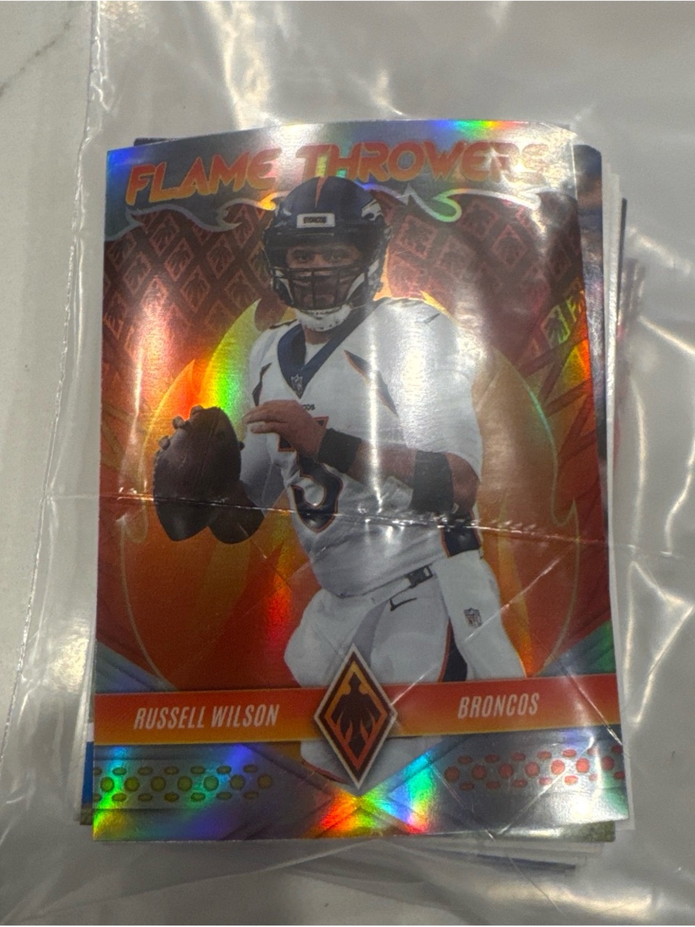 NFL card lot. 30-40 cards. Throwers Holographic Football Card - White/Orange